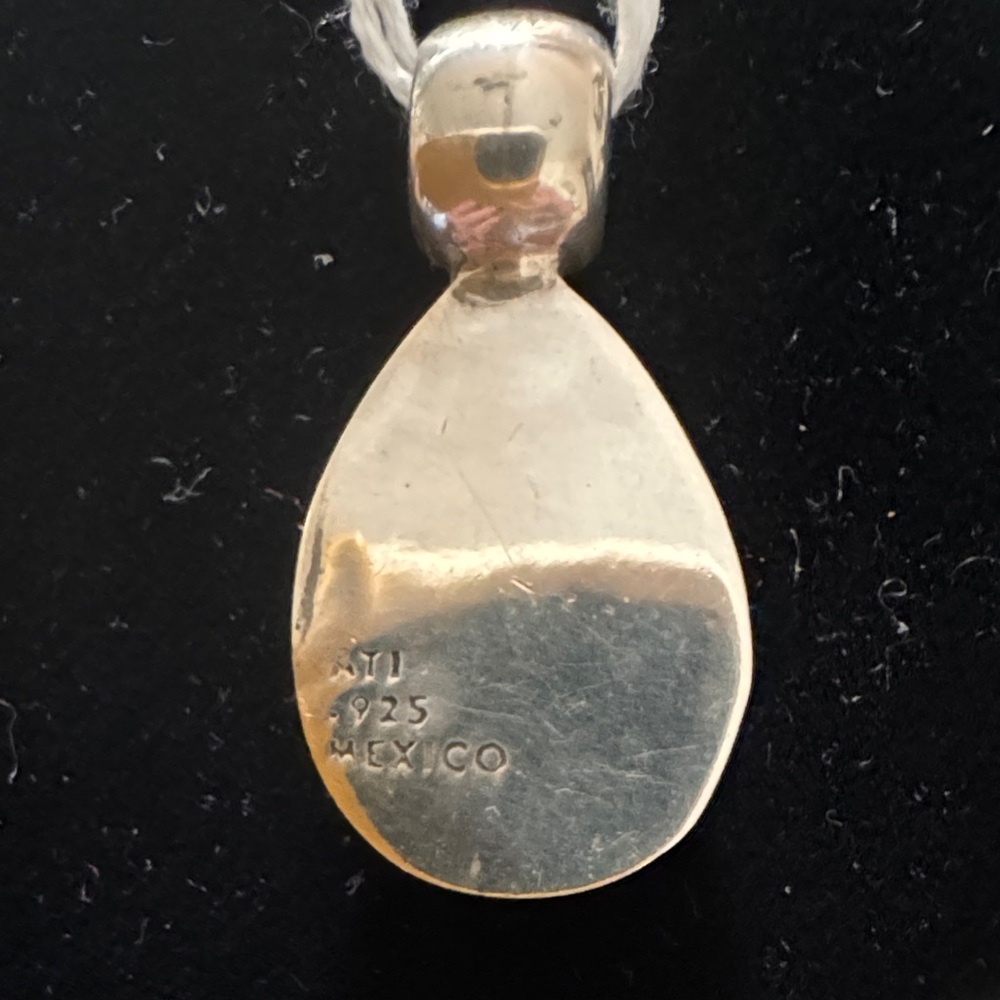 Turquoise Teardrop Silver Pendant - Picture 2 of 4